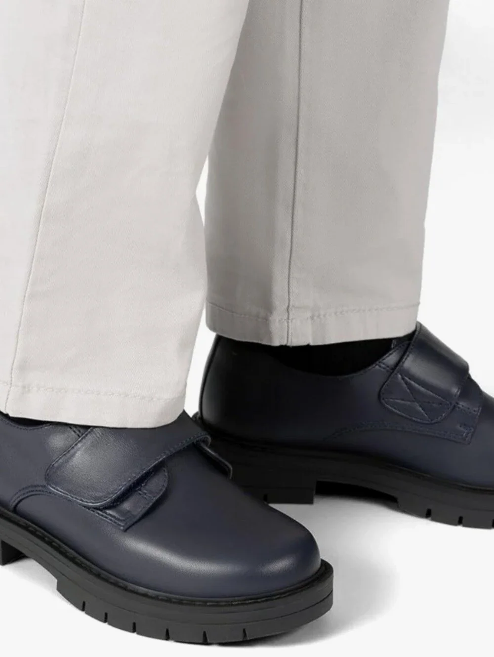 Dream Pairs Navy Hook-and-Loop School Loafers